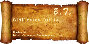 Blázsits Tullia névjegykártya